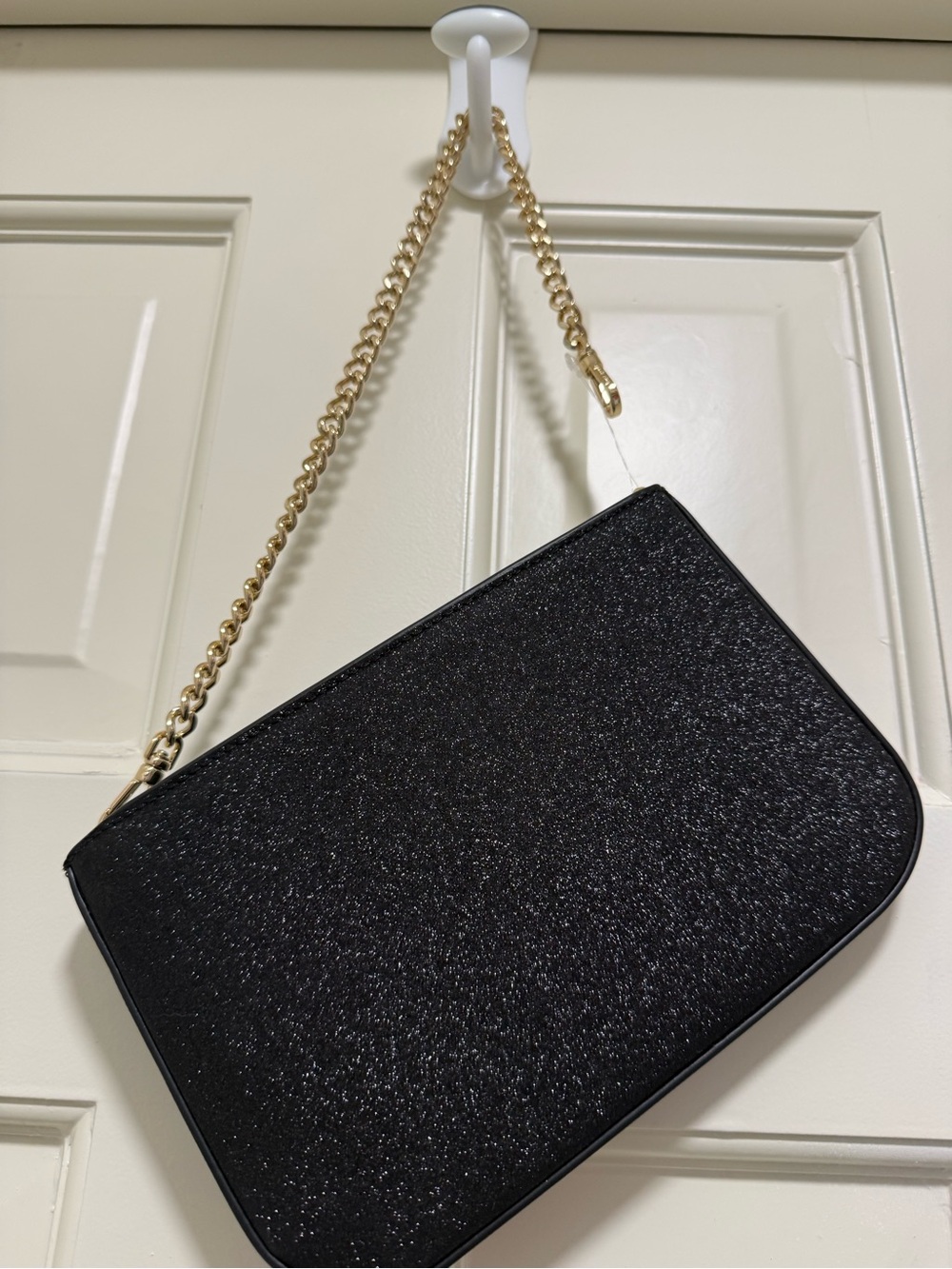 kate spade black glitter shoulder bag with gold chain - Picture 3 of 7